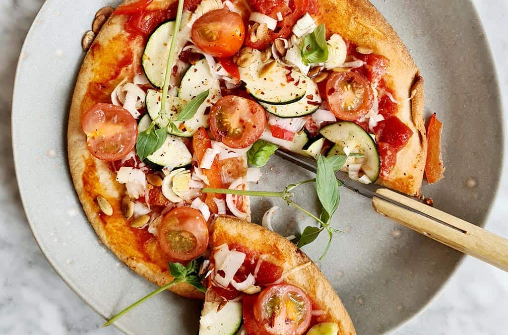 Vegan bloemkool pizza